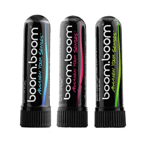 Find helpful customer reviews and review ratings for Boom Boom Nasal Stick (3 Pack) Enhances Breathing Boosts Focus Breathe Vapor Stick Provides Fresh Cooling Sensation Aromatherapy Inhaler Made with Essential Oils Menthol (Variety Pack) at Amazon. . Boom boom nasal inhalers